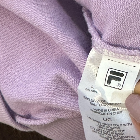 ⚡️2/$25⚡️Fila Women's Lilac Purple Crew Neck Cotton Sweater Hidden Pockets | M/L - Picture 11 of 12